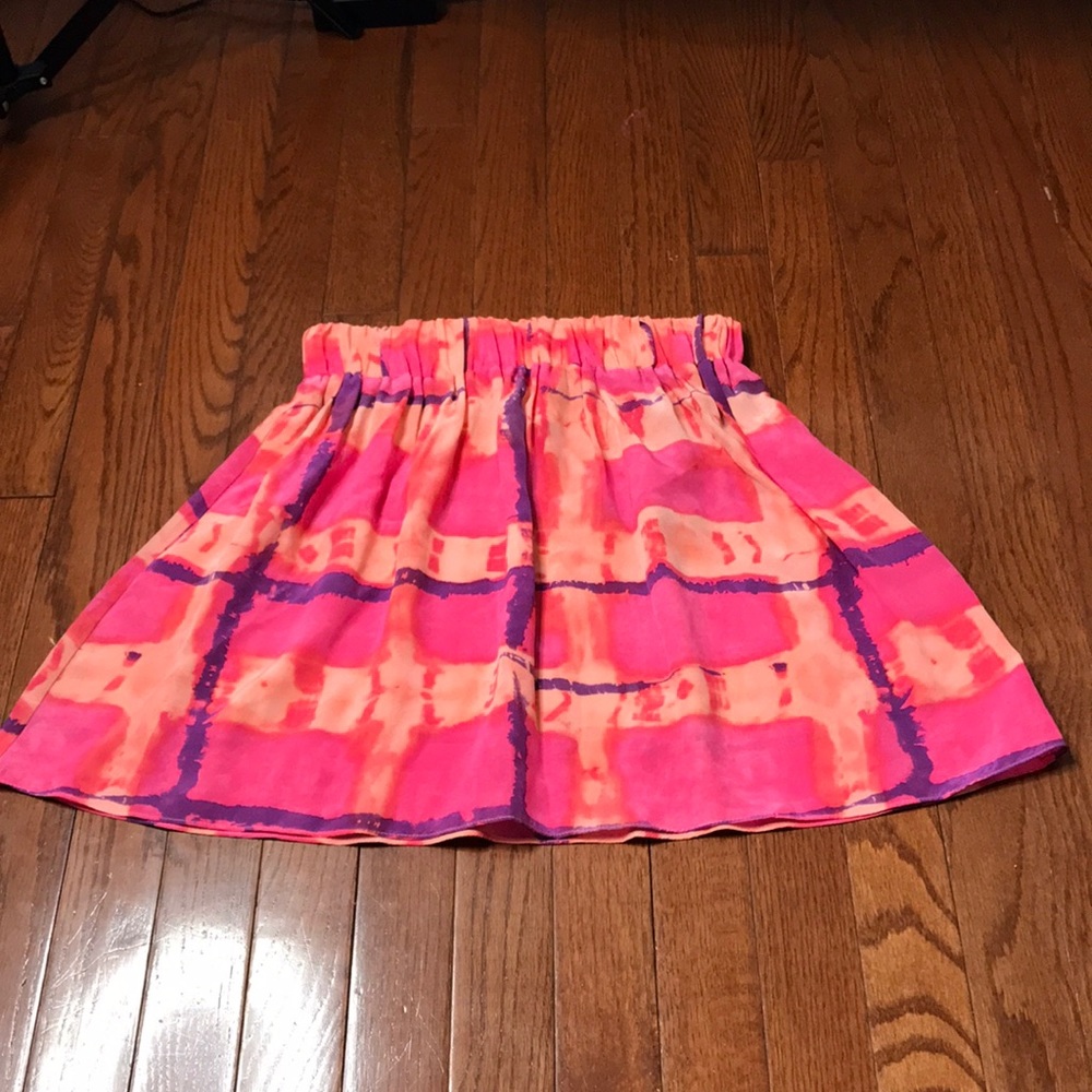 Alice & Trixie Colourful Silk Mini Skirt with Elastic Waist and Pockets